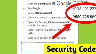 How to Get Google Account Securtiy Code | Google Security Verification Code