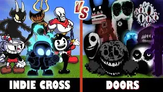 Indie Cross vs. DOORS | Minecraft (WILD NIGHTMARE SANS!)