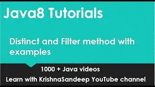 Java8 Streams tutorials | Distinct and Filter method on streams with example