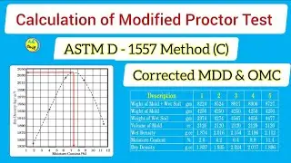 Calculation of Modified Proctor Test | Corrected MDD | Corrected OMC | All About Civil Engineer