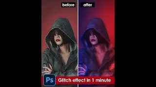Glitch effect | Dramatic Glitch Effect in Photoshop in minutes [Photoshop tutorial] |Shorts version