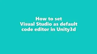 Set Visual Studio 2019 as Default Code editor in Unity3d