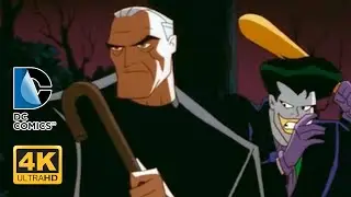 Batman (Old Bruce Wayne) rescues Terry McGinnis from the Jokers. Batman Beyond