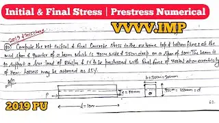 Prestress Numerical | Intial & Final Loss | 2019 PU