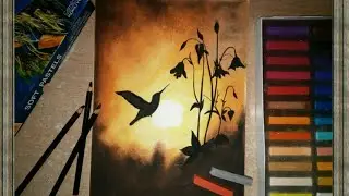 Soft pastels easy drawing - sunset scenery - for beginners easy tutorial step by step
