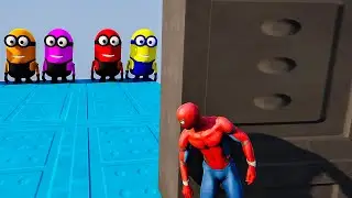 GTA 5 EPIC RAGDOLL SHOW SPIDERMAN VS COLOUR MINIONS FALLS & FAILS LIVE GTA V #gta