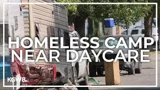 Homeless camp in Northeast Portland affecting nearby businesses