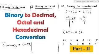 Binary to Decimal, Octal and Hexadecimal Conversion