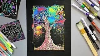 Rainbow Tree Painting - Paint Marker Lesson - What's in the Art Supply Goody Box?