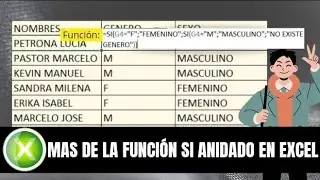 MAS DE LA FUNCION SI ANIDADO EN EXCEL.