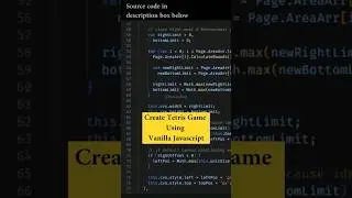 Create Tetris Game Using Vanilla JavaScript