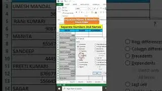 Separate Numbers And Names From Data 