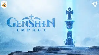 How I Created a Winter Themed Genshin Impact Render using Blender and Photoshop