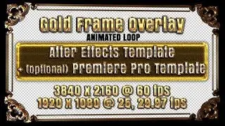 Gold Frame Overlay 1 | After Effects Template | Elements