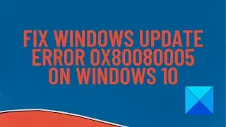 Fix Windows Update error 0x80080005 on Windows 10