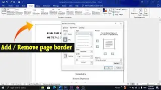 How to Add / Remove page border in MS word