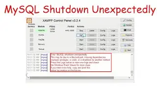 Error: MySQL Shutdown Unexpectedly | Easy way to solve MySQL error on XAMPP server