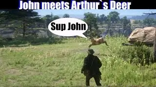 RDR2 John meets Deer & hears Arthur Voice - Red Dead Redemption 2 PS4 Pro