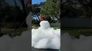 TRAMPOLINE turned into BUBBLE BATH😳