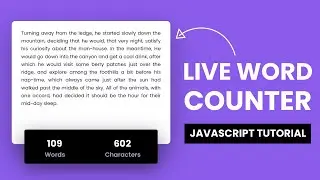 Live Word Counter | HTML, CSS & Javascript | With Source Code