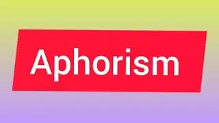 Aphorism figure of speech with examples