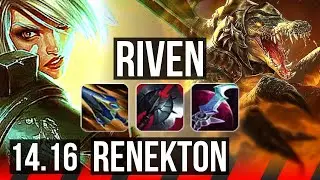 RIVEN vs RENEKTON (TOP) | 8k comeback, 500+ games | BR Grandmaster | 14.16