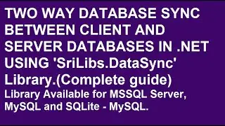 How to sync database using SriLibs.DataSync library (Two Way DataSync).