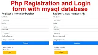 Php registration and login form with mysql database