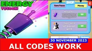 *ALL CODES WORK* [UPD!] Energy Tycoon ROBLOX | 11/30/2023