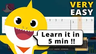 Baby Shark Song - VERY EASY Guitar tutorial (TAB)