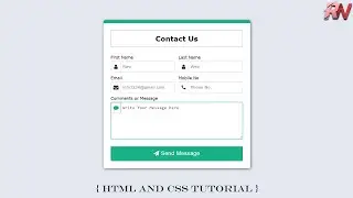 How To Create Contact Us Form Design In HTML AND CSS | how to make a form in html