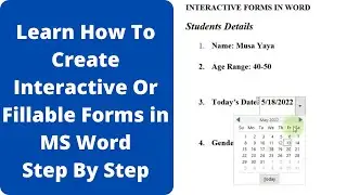 How To Create Interactive or Fillable forms in MS Word