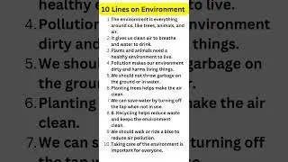 10 Lines on Environment | World environmental day speech 2024