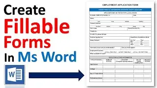 How to Create fillable form in Ms Word