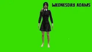 Футаж Wednesday Adams на зеленом фоне