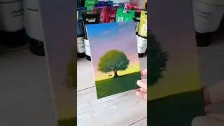 easy way to paint a tree / easy acrylic painting ideas for beginners ✨️