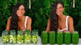 Morning Green Juice for 5-DAYS 🌱 How to Batch Juice My Favorite Recipe 🥬 Easy Tutorial