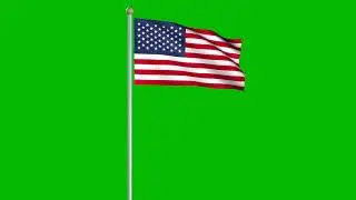 USA Flag #4 - 4K Green screen FREE high quality effects