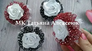 Школьные бантики в горошек из органзы и кружева. / Beautiful Ribbon Bow / Bow tutorial / Kanzashi