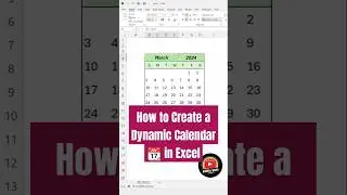 How to Create a Dynamic Calendar in Excel | Excel Tips & Tricks #excel #exceltips #exceltutorial