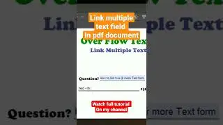 Link text fields for overflow #shortsvideo #shorts