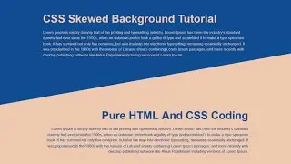 CSS Skewed Background Tutorial Pure Html and Css Coding