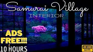 LAST SAMURAI VILLAGE INTERIOR - 10 HOURS - HANS ZIMMER - JAPANESE MUSIC RAIN MEDITATION - ASMR - 4K