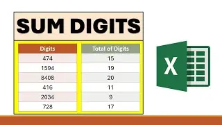 SUM of Digits when cell Contains all Numbers | SUM of Digits Inside a Cell