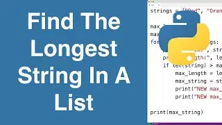 Find The Longest String In A List | Python Example