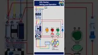 DOL Starter for 3 phase Induction motor / Direct Online Starter wiring  #electrical #home_wiring