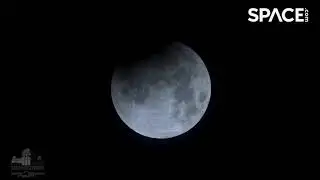 See start of Partial Lunar Eclipse in time-lapse from Griffith Observatory