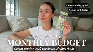 How I Budget For A New Month: cash budget, saving & investing goals + what I spent | Monthly Money