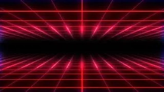 Red Neon Effect Black Screen Background, Neon Grid Light Motion Background, Free Video Background
