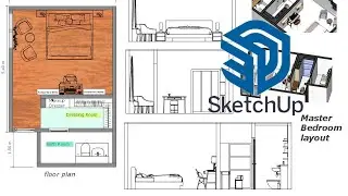 Sketchup interior design bedroom and Print out   အစ အဆုံး tutorial